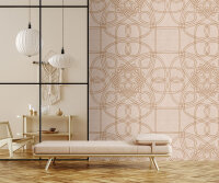Fototapete Walls by Patel 4 m x 2,7 m Linien Rosa   Raum 3