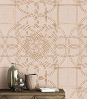 Fototapete Walls by Patel 4 m x 2,7 m Linien Rosa   Raum 4