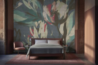 Fototapete Walls by Patel 4 m x 2,7 m Blumen Petrol...
