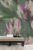 Fototapete Walls by Patel 4 m x 2,7 m Blumen Grün Creme  Raum 4