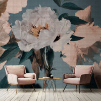 Fototapete Walls by Patel 4 m x 2,7 m Blumen Petrol Rosa...