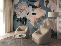 Fototapete Walls by Patel 4 m x 2,7 m Blumen Petrol Rosa  Raum 4