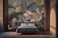 Fototapete Walls by Patel 4 m x 2,7 m Blumen Grau Rosa  Raum 4
