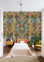 Fototapete Walls by Patel 4 m x 2,7 m Blumen Türkis...