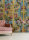 Fototapete Walls by Patel 4 m x 2,7 m Blumen Türkis Gold  Raum 3