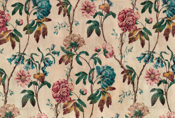 Fototapete Walls by Patel 4 m x 2,7 m Blumen Beige Grün  Raum 1