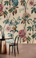 Fototapete Walls by Patel 4 m x 2,7 m Blumen Beige Grün  Raum 3