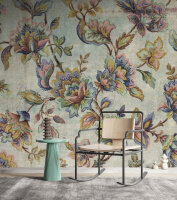 Fototapete Walls by Patel 4 m x 2,7 m Blumen Hellblau   Raum 3