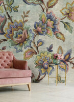 Fototapete Walls by Patel 4 m x 2,7 m Blumen Hellblau   Raum 4
