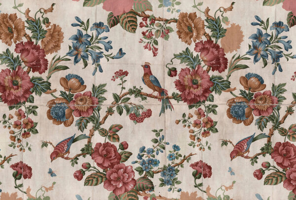 Fototapete Walls by Patel 4 m x 2,7 m Blumen Creme Rot  Raum 1