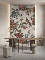 Fototapete Walls by Patel 4 m x 2,7 m Blumen Creme Rot  Raum 3