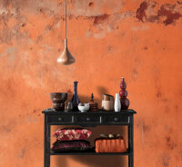 Fototapete Walls by Patel 4 m x 2,7 m Betonoptik Orange   Raum 4