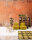Fototapete Walls by Patel 4 m x 2,7 m Betonoptik Orange   Raum 3