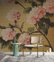 Fototapete Walls by Patel 4 m x 2,7 m Blumen Gelb Rosa  Raum 3