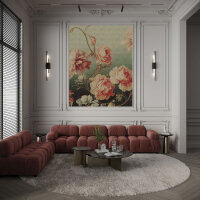 Fototapete Walls by Patel 4 m x 2,7 m Blumen Grün Rosa  Raum 3