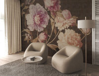 Fototapete Walls by Patel 4 m x 2,7 m Blumen Braun Rosa  Raum 3