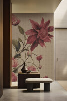 Fototapete Walls by Patel 4 m x 2,7 m Blumen Beige Rot...