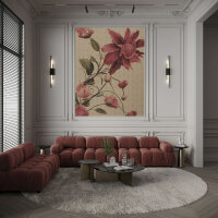 Fototapete Walls by Patel 4 m x 2,7 m Blumen Beige Rot  Raum 4