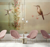 Fototapete Walls by Patel 4 m x 2,7 m Vögel Beige Grün  Raum 3