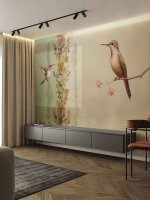 Fototapete Walls by Patel 4 m x 2,7 m Vögel Beige Grün  Raum 4