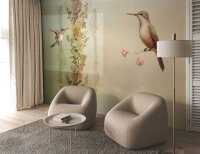 Fototapete Walls by Patel 4 m x 2,7 m Vögel Beige Grün  Raum 5