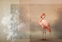 Fototapete Walls by Patel 4 m x 2,7 m Flamingo Beige Rosa...