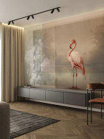 Fototapete Walls by Patel 4 m x 2,7 m Flamingo Beige Rosa...