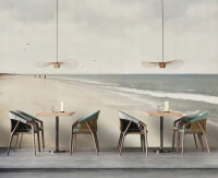 Fototapete Walls by Patel 4 m x 2,7 m Strand Beige Blau  Raum 3