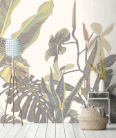 Fototapete Walls by Patel 4 m x 2,7 m Pflanzen Grün Creme  Raum 3