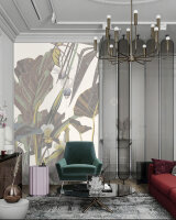 Fototapete Walls by Patel 4 m x 2,7 m Pflanzen Grün Creme  Raum 3