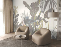 Fototapete Walls by Patel 4 m x 2,7 m Pflanzen Grün Creme  Raum 4