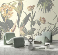 Fototapete Walls by Patel 4 m x 2,7 m Blumen Grün Creme  Raum 3