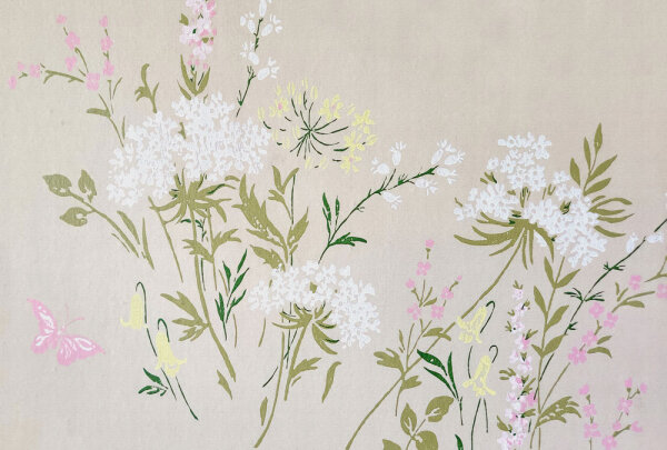 Fototapete Walls by Patel 4 m x 2,7 m Blumen Beige Grün  Raum 1