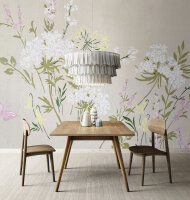 Fototapete Walls by Patel 4 m x 2,7 m Blumen Beige Grün  Raum 3