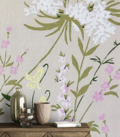 Fototapete Walls by Patel 4 m x 2,7 m Blumen Beige Grün  Raum 4
