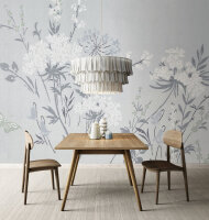 Fototapete Walls by Patel 4 m x 2,7 m Blumen Blau Grau...
