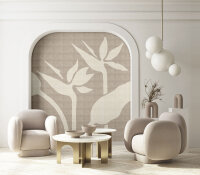 Fototapete Walls by Patel 4 m x 2,7 m Pflanzen Braun Creme  Raum 3