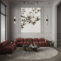 Fototapete Walls by Patel 4 m x 2,7 m Blüten Creme Braun  Raum 4