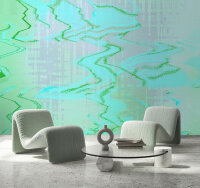 Fototapete Walls by Patel 4 m x 2,7 m Abstrakt Türkis Grau  Raum 4