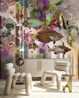 Fototapete Walls by Patel 4 m x 2,7 m Fische Rosa Grün Braun Raum 3