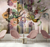 Fototapete Walls by Patel 4 m x 2,7 m Kolibris Rosa Grün  Raum 3