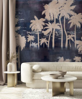 Fototapete Walls by Patel 4 m x 2,7 m Palmen Blau Beige...