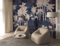 Fototapete Walls by Patel 4 m x 2,7 m Palmen Blau Beige  Raum 3
