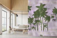 Fototapete Walls by Patel 4 m x 2,7 m Palmen Lila Grün  Raum 4