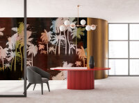 Fototapete Walls by Patel 4 m x 2,7 m Palmen Dunkelrot...