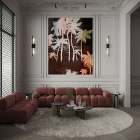 Fototapete Walls by Patel 4 m x 2,7 m Palmen Dunkelrot Orange  Raum 3