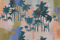 Fototapete Walls by Patel 4 m x 2,7 m Palmen Blau...
