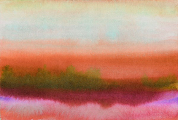 Fototapete Walls by Patel 4 m x 2,7 m Landschaft Rot Pink  Raum 1