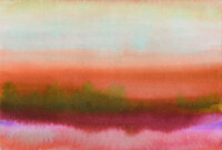 Fototapete Walls by Patel 4 m x 2,7 m Landschaft Rot Pink...