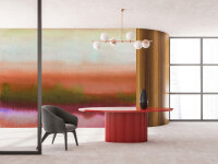 Fototapete Walls by Patel 4 m x 2,7 m Landschaft Rot Pink  Raum 3